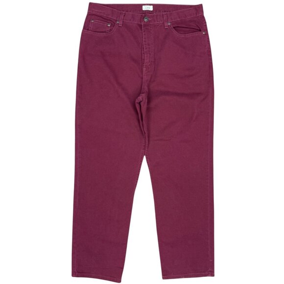 EUC‎ Women's L.L. BEAN Burgundy Denim Straight Leg Jeans | Size 16R - Picture 2 of 7